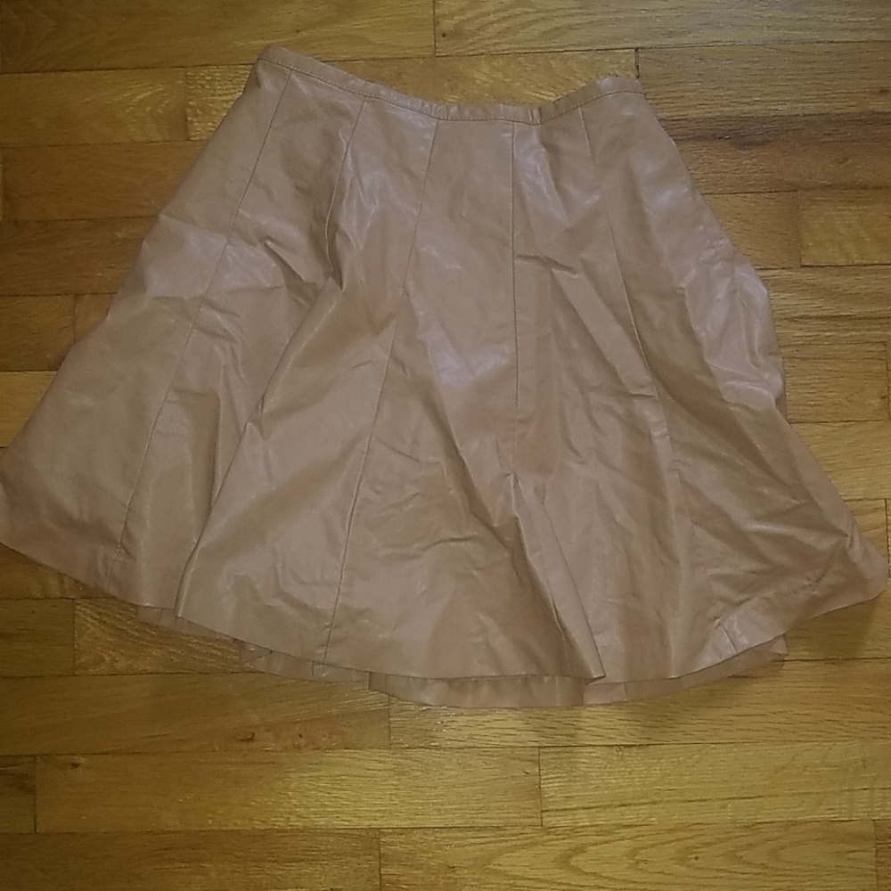 Faux Leather Pleated Skirt